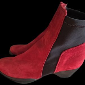 Arche dark red women suede ankle boots size 38